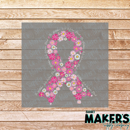 Pink Bow Breast Cancer Awareness DTF Transfer - or- Hat Patch, Acrylic, Magnet, or Keychain