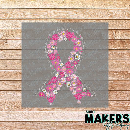 Pink Bow Breast Cancer Awareness DTF or Sublimation Transfer