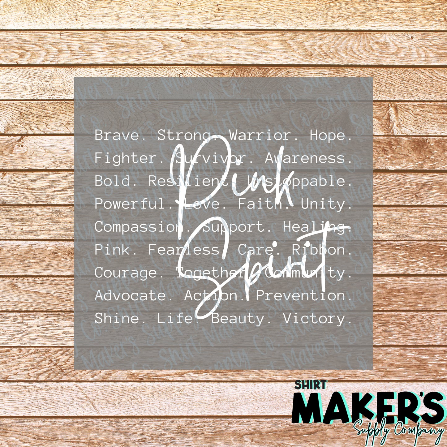 Pink Spirit Breast Cancer Awareness DTF or Sublimation Transfer