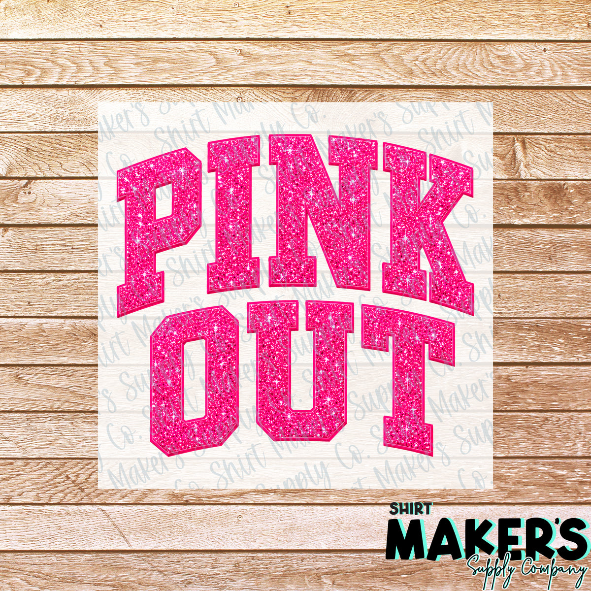 Pink Out Glitter DTF Transfer - or- Hat Patch, Acrylic, Magnet, or Keychain