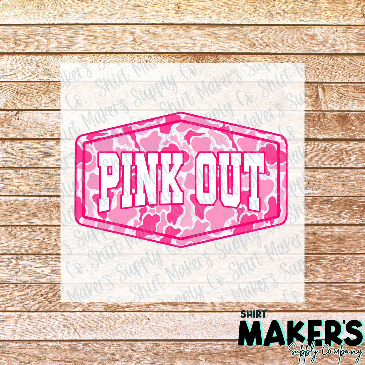 Pink Out Camo DTF Transfer - or- Hat Patch, Acrylic, Magnet, or Keychain