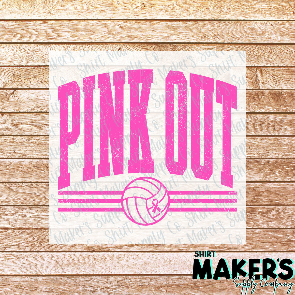 Pink Out Volleyball Pink DTF Transfer - or- Hat Patch, Acrylic, Magnet, or Keychain