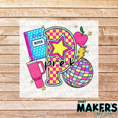 Pre-School Disco DTF Transfer - or- Hat Patch, Acrylic, Magnet, or Keychain