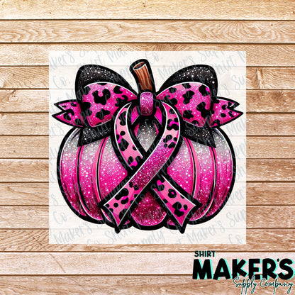 Breast Cancer Pumpkin Ribbon DTF or Sublimation Transfer