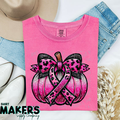 Breast Cancer Pumpkin Ribbon DTF or Sublimation Transfer