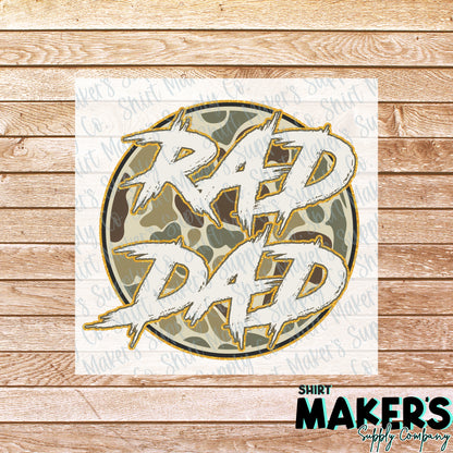 Rad Dad DTF Transfer - or- Hat Patch, Acrylic, Magnet, or Keychain
