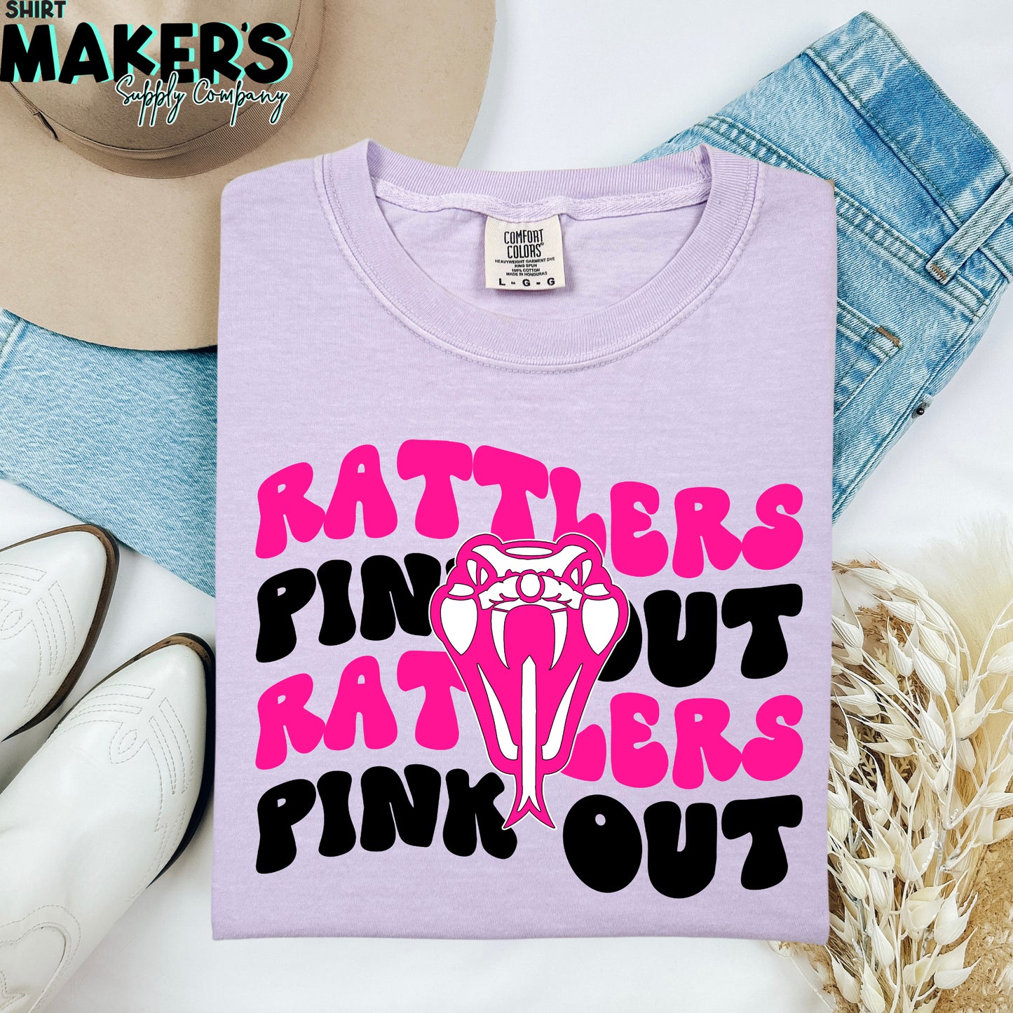 Rattlers Pink Out DTF or Sublimation Transfer