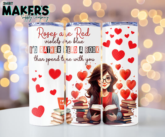 20oz. Read a Book Valentine's Day Tumbler Wrap