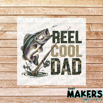 Reel Cool Dad DTF Transfer - or- Hat Patch, Acrylic, Magnet, or Keychain