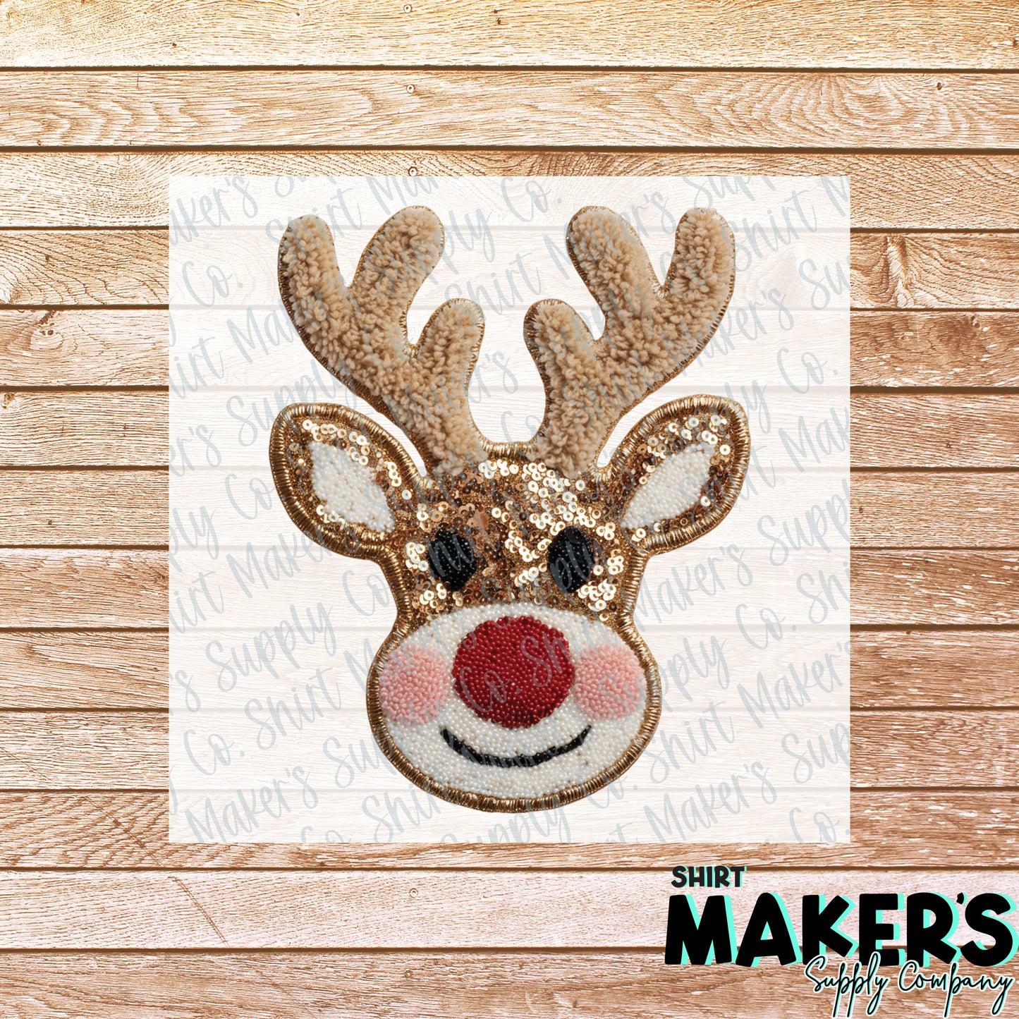 Fuzzy Reindeer Sequin Christmas DTF or Sublimation Transfer