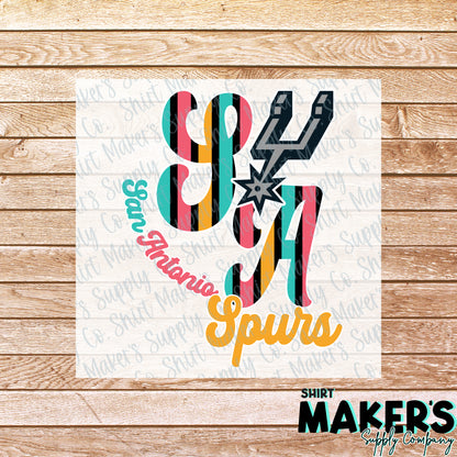 SA Spurs DTF, UV-DTF, or Sublimation Transfer