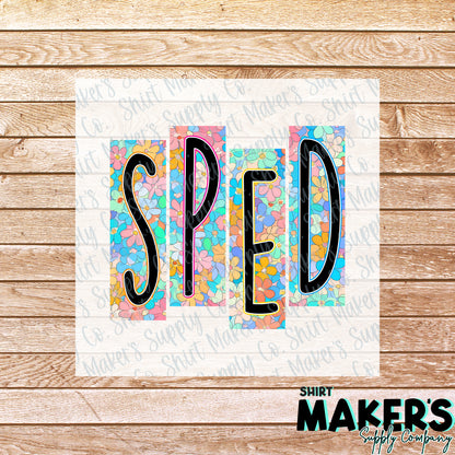 SPED Floral DTF Transfer - or- Hat Patch, Acrylic, Magnet, or Keychain