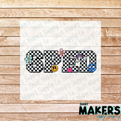 SPED Checker - Scarlow Digital DTF or UV-DTF Transfer - or- Hat Patch, Acrylic, Magnet, or Keychain