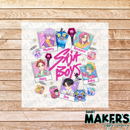 Saja Boys K-Pop Demon Hunters DTF or UV-DTF Transfer - or- Hat Patch, Acrylic, Magnet, or Keychain