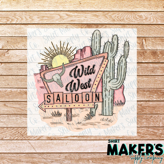 Wild West Saloon DTF or Sublimation Transfer