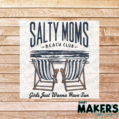 Salty Mom's Beach Club DTF Transfer - or- Hat Patch, Acrylic, Magnet, or Keychain