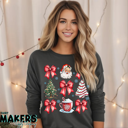 Santa Bows DTF or Sublimation Transfer