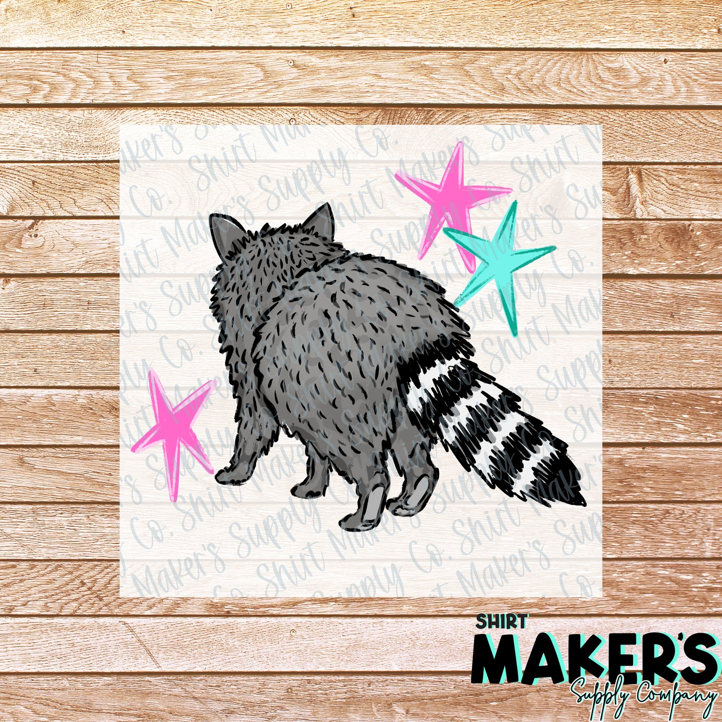 Racoon Tail DTF, UV-DTF, or Sublimation Transfer