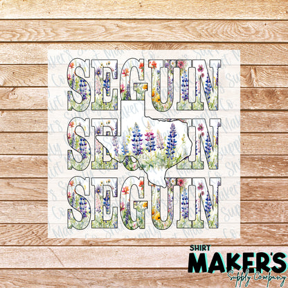Seguin Floral Wildflower Stacked DTF Transfer - or- Hat Patch, Acrylic, Magnet, or Keychain