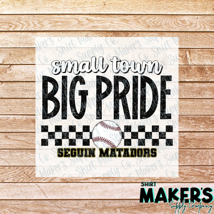 Seguin Matadors Baseball Small Town DTF Transfer - or- Hat Patch, Acrylic, Magnet, or Keychain