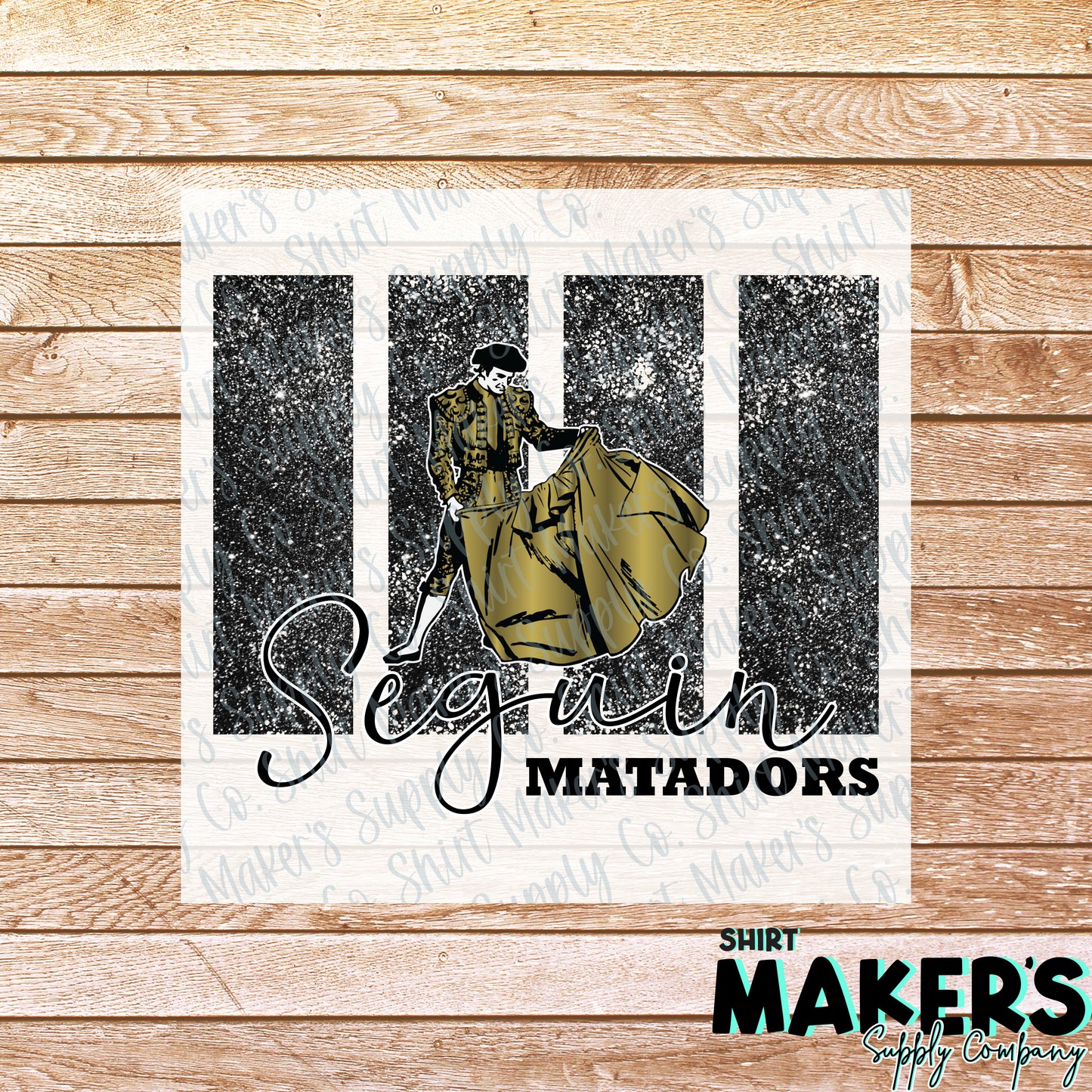 Seguin Matadors Glitter Panel DTF or Sublimation Transfer