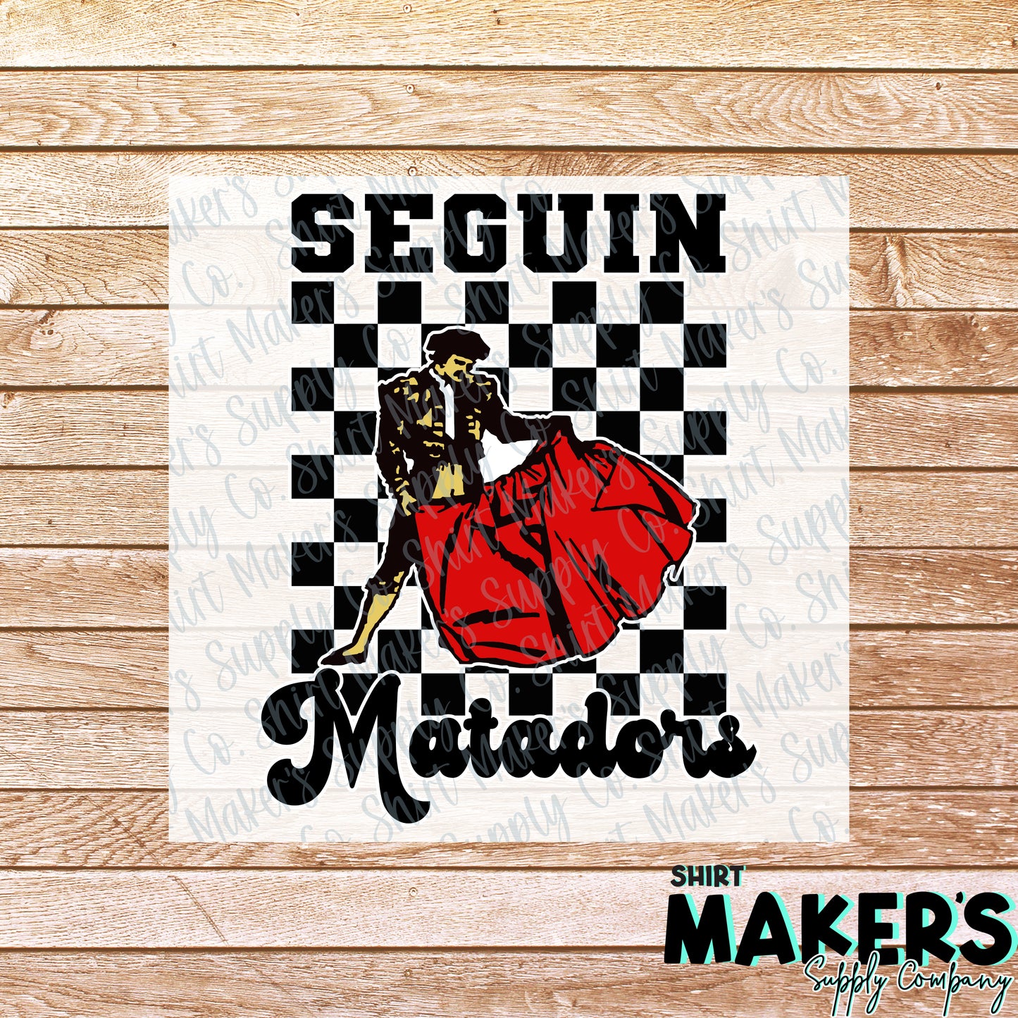 Seguin Matadors Checkered Cape DTF or Sublimation Transfer