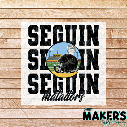 Seguin Matadors Stacked DTF or UV-DTF Transfer - or- Hat Patch, Acrylic, Magnet, or Keychain