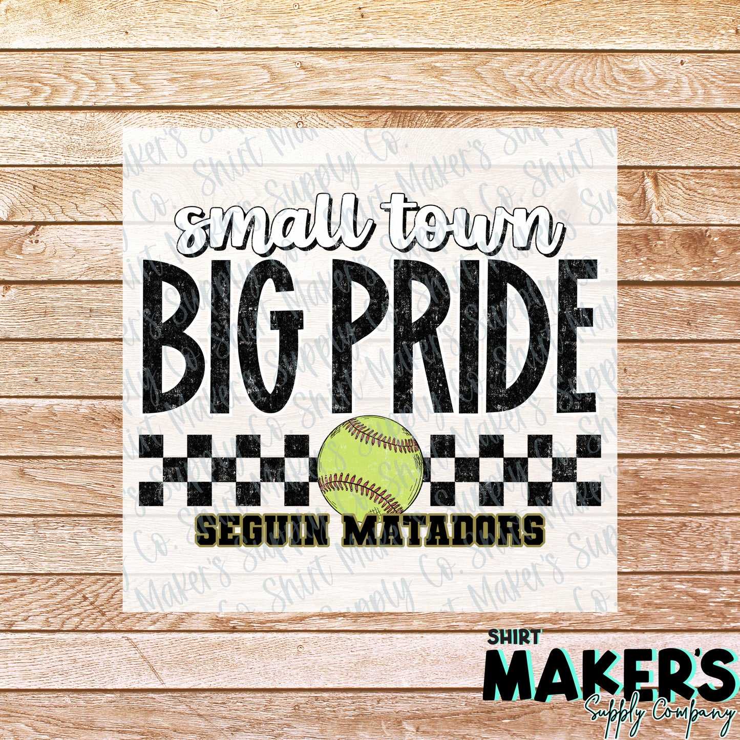 Seguin Matador Softball Small Town DTF Transfer - or- Hat Patch, Acrylic, Magnet, or Keychain