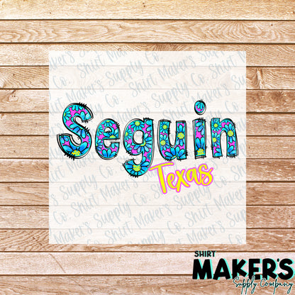 Seguin Texas Blue DTF or Sublimation Transfer