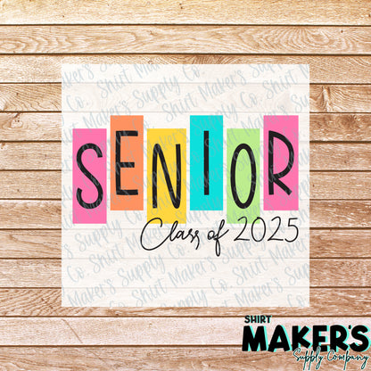 Senior 2025 Retro DTF Transfer - or- Hat Patch, Acrylic, Magnet, or Keychain