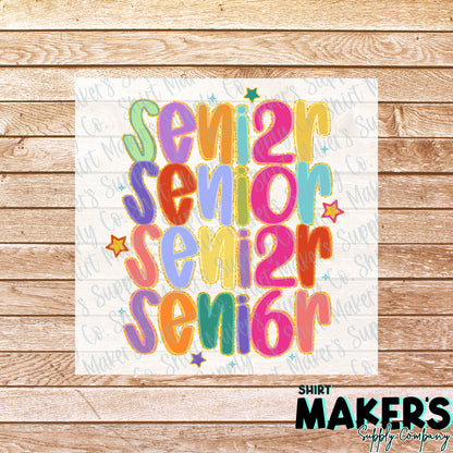 Senior 2026 Vertical Multi-Color DTF or UV-DTF Transfer - or- Hat Patch, Acrylic, Magnet, or Keychain