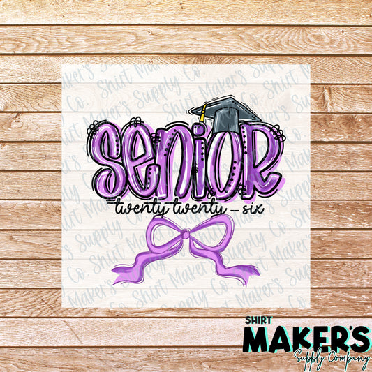 Senior 2026 Purple DTF or Sublimation Transfer