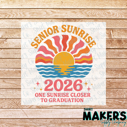 Senior Sunrise 2026 DTF or UV-DTF Transfer - or- Hat Patch, Acrylic, Magnet, or Keychain