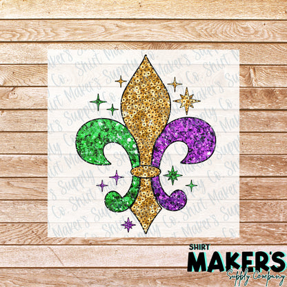 Sequin Fleur DTF Transfer - or- Hat Patch, Acrylic, Magnet, or Keychain