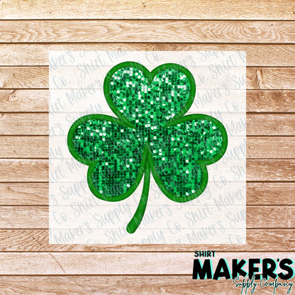 Shamrock Faux Applique St. Patrick's Day DTF Transfer - or- Hat Patch, Acrylic, Magnet, or Keychain