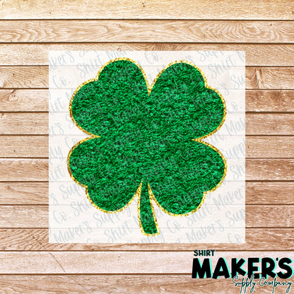 Shamrock Faux Chenille Patch St. Patrick's Day DTF Transfer - or- Hat Patch, Acrylic, Magnet, or Keychain