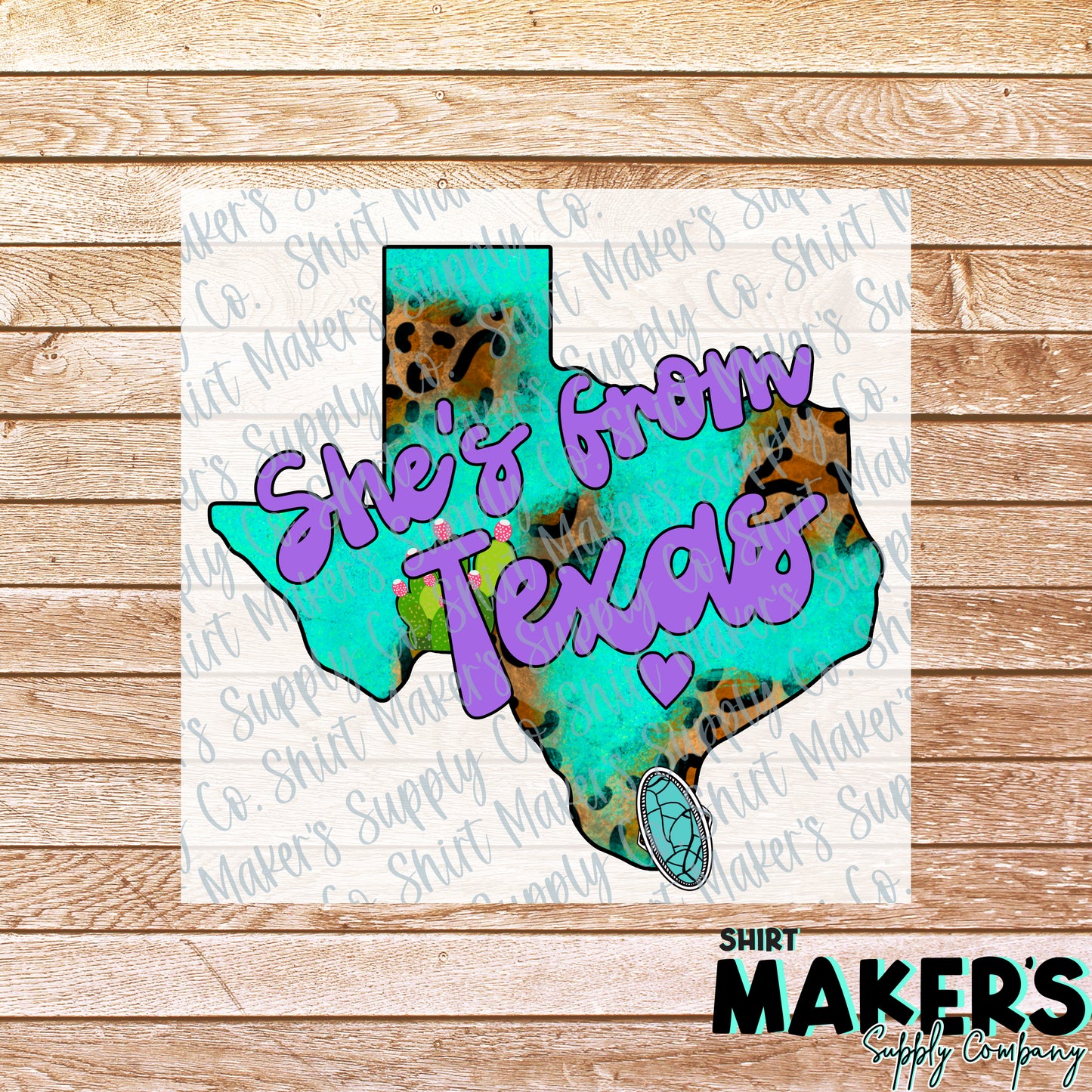She's from Texas #3 DTF or UV-DTF Transfer - or- Hat Patch, Acrylic, Magnet, or Keychain