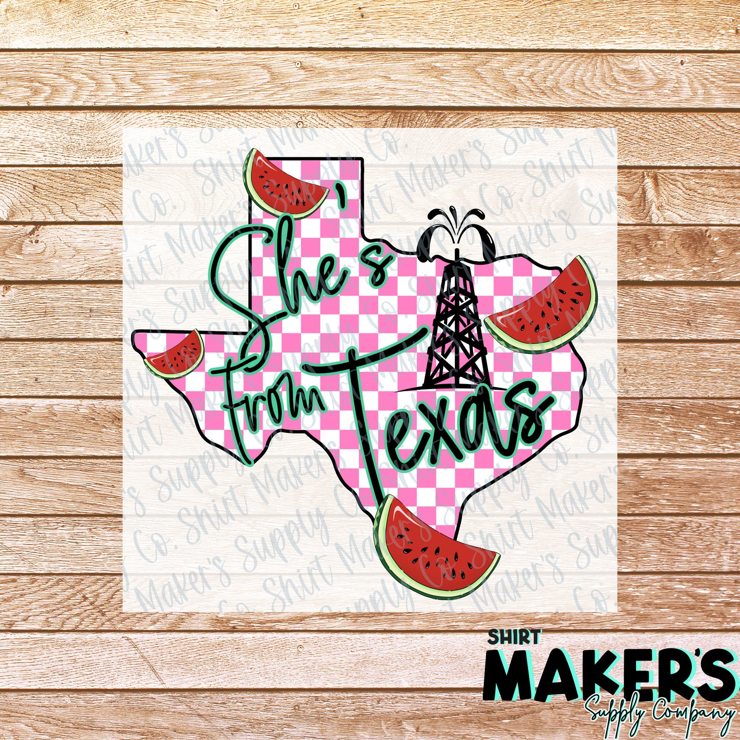 She's from Texas #4 DTF or UV-DTF Transfer - or- Hat Patch, Acrylic, Magnet, or Keychain