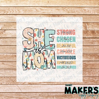 She is Mom #1  Mother's Day DTF Transfer - or- Hat Patch, Acrylic, Magnet, or Keychain