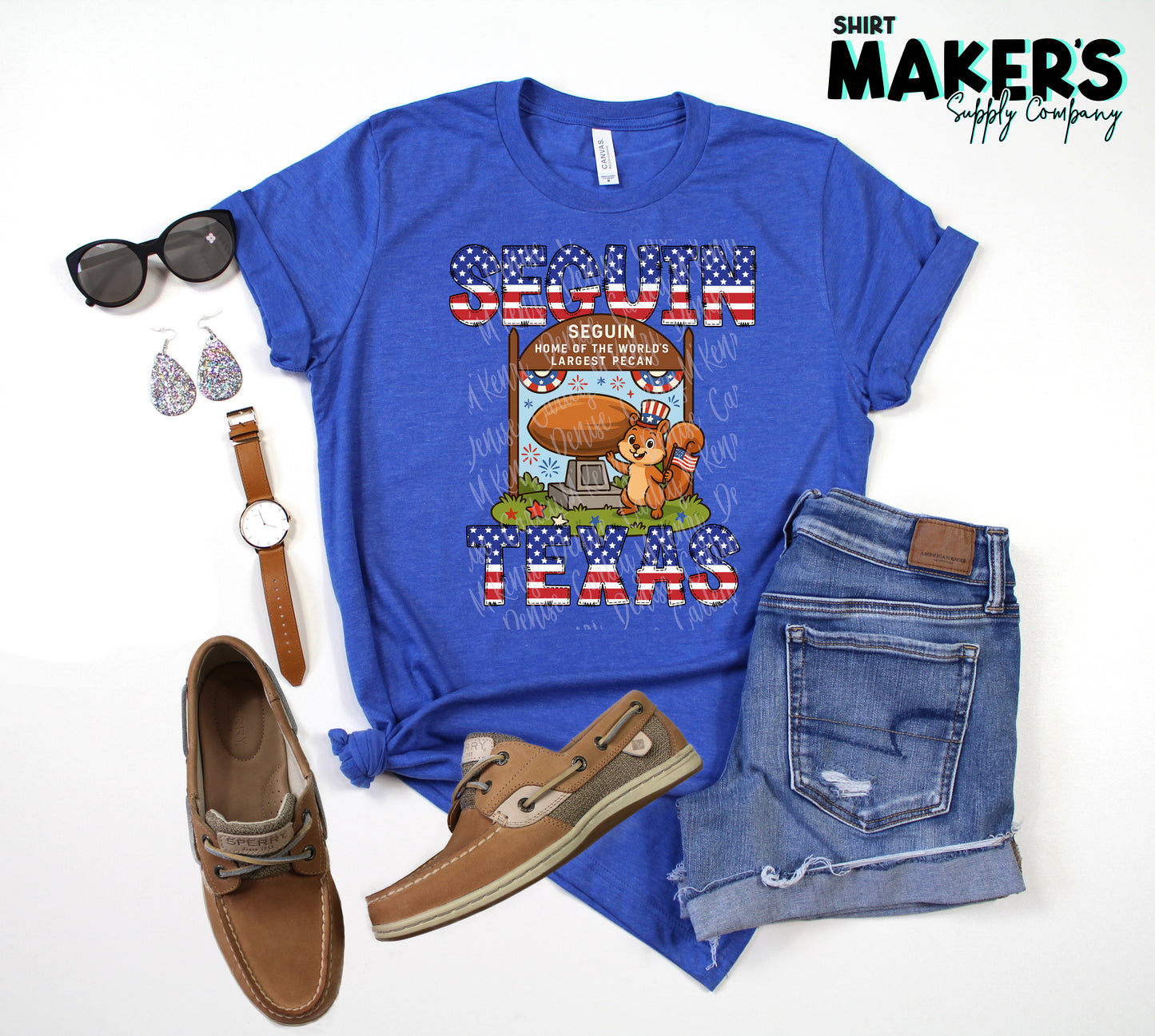 Seguin 4th of July Pecan Sign and Squirrel T-Shirt