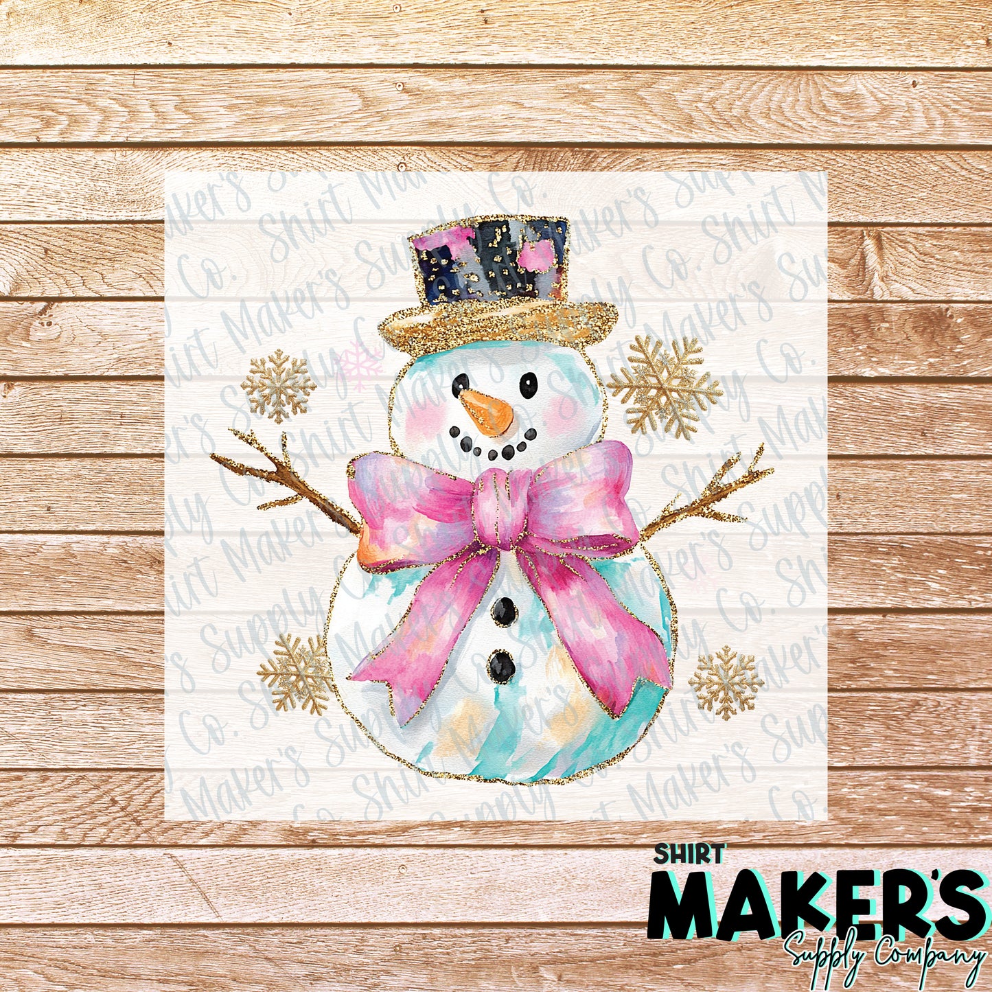 Snow Man Christmas Tree DTF or Sublimation Transfer