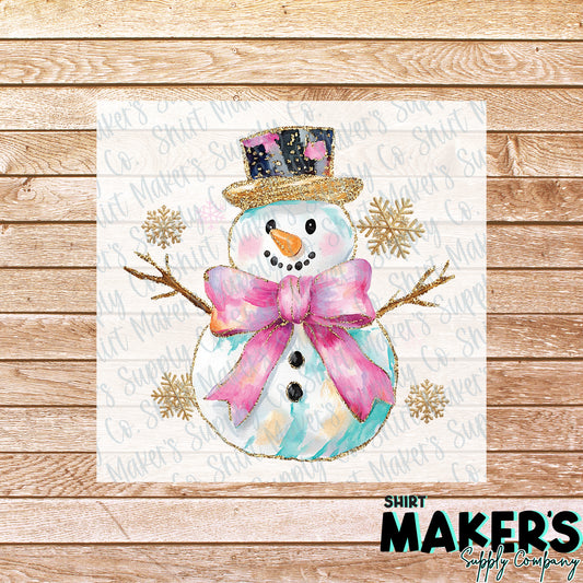 Snow Man Christmas Tree DTF or Sublimation Transfer