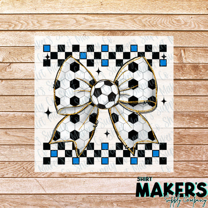 Soccer Bow Checker DTF Transfer - or- Hat Patch, Acrylic, Magnet, or Keychain
