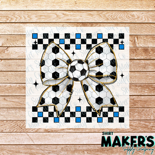 Soccer Bow Checker DTF or Sublimation Transfer