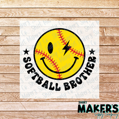 Softball Brother DTF Transfer - or- Hat Patch, Acrylic, Magnet, or Keychain