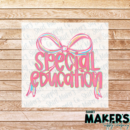 Special Education Bow DTF or UV-DTF Transfer - or- Hat Patch, Acrylic, Magnet, or Keychain