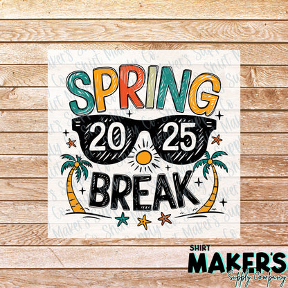 Spring Break 2025  DTF Transfer - or- Hat Patch, Acrylic, Magnet, or Keychain