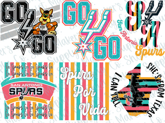 San Antonio Suprs DTF Gang Sheet