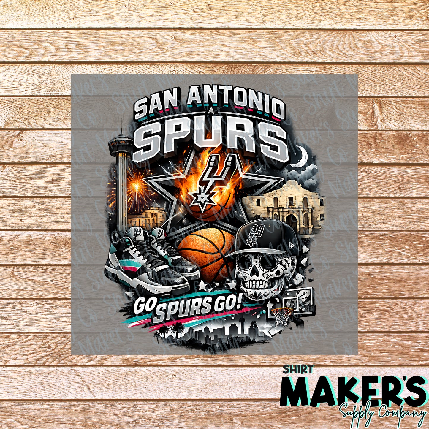 San Antonio Spurs DTF or UV-DTF Transfer - or- Hat Patch, Acrylic, Magnet, or Keychain