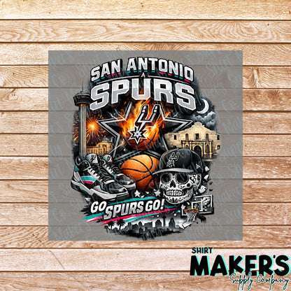 San Antonio Spurs DTF or UV-DTF Transfer - or- Hat Patch, Acrylic, Magnet, or Keychain